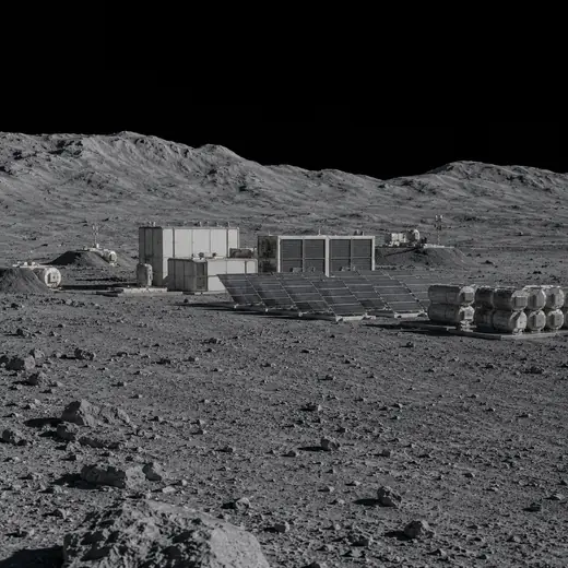 A dark lunar industrial base
